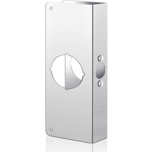 Dunzy 1 Pack 1-3/8 Inch x 9 Inch Door Reinforcement Plate 2-1/8" Thick Stainless Steel Lock and Door Reinforcer Security to Repair Home Wood Metal Knob/Lock/Latch/Deadbolt, Silver