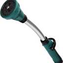 Cytheria Watering Wand,15 in Garden Hose Nozzle Sprayerwith 8 Adjustable Watering Patterns Rain Wand and Thumb Control Shut Off Valve for Car Washing,Watering Seedling Beds,Flowers,Lawn (Green)