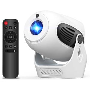 Electric Focus Projector with WiFi 6 and Bluetooth 5.0, Mini Portable Native 720P with 4K Support, Smart Projector Built in Android 14, Auto Vertical Keystone, Home Movie Projectors for Outdoor