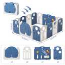LulliSpace Baby Playpen,for Kids and Toddlers,Kids Activity Centre Safety Play Yard,Indoor&Outdoor Pattern Baby Fence with Game Panel, Safety Lock, Non-Slip Bases, Adjustable Shape,14 Panels
