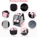 Lekebobor Large Cat Backpack Carrier Expandable Foldable Pet Carrier Backpack for Small Dogs Puppy Medium Cats Fit Up to 18 Lbs for Travel, Hiking,Pink