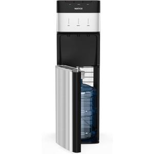 Self-Cleaning Bottom Loading Water Cooler Water Dispenser for 3 or 5 Gallon Bottles - Hot, Room & Cold Water, Child-Safety Lock, for Home/Kitchen/Office (Black)