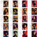 Sherr 20 Pcs Black History Month Pre Drawn Canvas African American Canvas to Paint Afro Queen Black Art for Painting for Adults Outline Pre Drawn Stretched Cotton Art to Paint Party Set, 8 x 10'