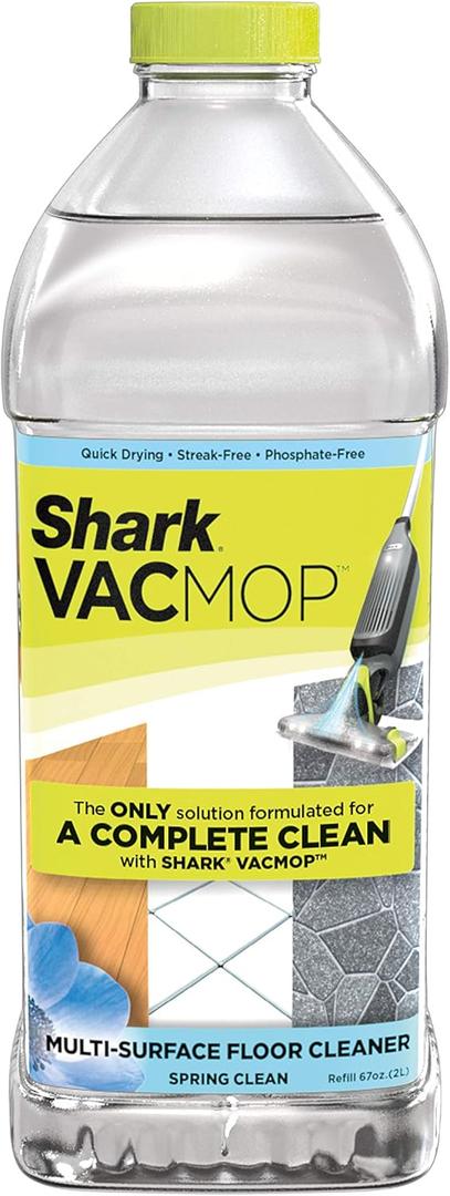 Shark VACMOP Multi-Surface Cleaner Refill 2L Bottle, Compatible with VM252 & VM180, Cleans & Disinfects Sealed Finished Floors, Stone, Laminate & Tiles, Spring Clean Scent, VCM60
