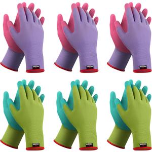 NoCry Premium Women's Gardening Gloves with Strong Non-Slip Grip - 100% Breathable, Superior Dexterity - Perfect Eco-Friendly Garden Gloves for Women (Purple & Green)