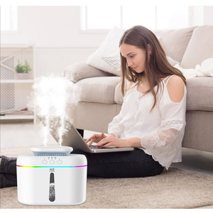 2L Humidifiers For Bedroom Large Room Home Ultraquiet 28 Db Quiet Supersized Cool Mist Air Humidifier For Baby Nursery, Dual Nozzie, Easy To Clean & Fill, 7 Color Nightlight