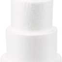 Juvale 4 Piece Round Foam Cake Dummy Set for Decorating, 12" Tall Fake Cake in Assorted Sizes for Birthday, Wedding Display (3, 4, 5, and 6 in)