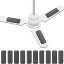 Tuanse 10 Pack Ceiling Fan Filters for Blades Ceiling Fan Air Filter Activated Zeolite Easy Stick Air Filter Trap Pet Odors, Dander, and Dust for Common Household Contaminants (Light Gray)