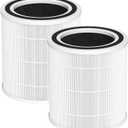 2-Pack AC400 Air Purifiers Replacement Filter Compatible with Purivortex AC400 Air Purifier, AC400 Replacement Filter for Home Large Room, White