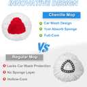 2 Pack Spin Mop Replacement Head for O Cedar EasyWring 1 Tank,Chenille Mop Replace Refill with 30-58 in Handle and 1 Base,Multi-Surface Cleaning for Floors,Cars,RVs