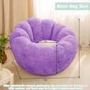 Pumpkin Bean Bag Sofa Chair for Adult, Beanbag Couch with Filler for Reading and Relaxation, Comfy and Lazy Sofa for Dorm, Apartment, Living Room and Bedroom, Violet