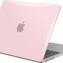 EooCoo Case Compatible with MacBook Air 13 inch M5 2026-2022 M4 M3 M2 A3449 A3240 A3113 A2681, Crystal Hard Shell Scratch Resistant Protective Cover Compatible for MacBook Air 13.6 inch Case, Pink