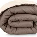 Bare Home Queen Comforter - Reversible Colors - Goose Down Alternative - Ultra-Soft - Premium 1800 Series - All Season Warmth - Bedding Comforter (Queen, Taupe/Sand)