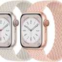 2 Pack Braided Solo Loop For Apple Watch Band 40mm 41mm 42mm 44mm 45mm 46mm 38mm 49mm Ultra 3 2 Women men,Stretchy Woven Nylon Elastic Strap Wristbands For iWatch Series 11/10/9/8/7/6/5/4/3/SE 2/SE 3