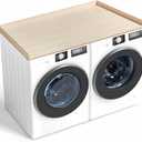 LMP Washer Dryer Countertop, 27.5" x 54" Laundry Room Wood Topper, Laundry Wood Shelf Topper with Edge, Washer and Dryer Countertop for Laundry Room Organization(Oak)
