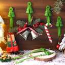 XunYee 12 Pcs Christmas Garland Hangers for Mantle,Fireplace Garland Hanger, Christmas Tree Shaped Ties Stocking Holder, Reusable Silicone Adhesive Straps for Stairways Banister Staircase