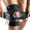 NEENCA Knee Brace for Knee Pain, Compression Knee Support with Air Mesh Fabric, Adjustable Knee Wrap with Side Stabilizers, Ultra-Soft Bandage for Elderly, Meniscus Tear, ACL, Arthritis Relief, Hiking (Large, Black)