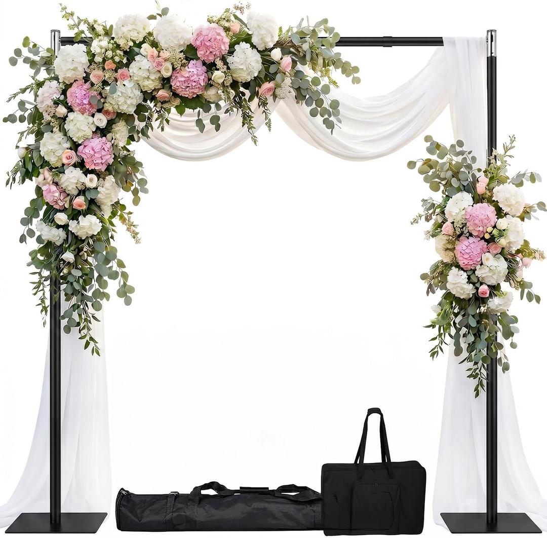 10x10ft Heavy Duty Backdrop Stand with Adjustable Height & Width, Black