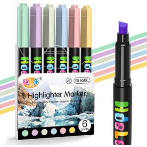 Guangna Highlighters, 6pcs, Chisel Tip, Pastel Colors, Aesthetic Quick Dry for Bible Jounaling Planner Books Notes Teacher Office Supplies (Morandi Colors)