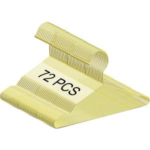 Jetec 72 Pcs 12 Inch Gold Kids Baby Hangers Strong Metal Children's Closet Clothes Hangers for Space Saving, Hanging Coats, Pants & Clothes (Gold)