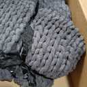 YnM Chunky Throw Blanket, Medium-Weight, Hand Knitted with Chenille Yarn, Skin Friendly, Ventilated and Breathable, Machine Washable, Home Dcor Piece for Couch, Sofa and Bed (Lava Grey, 50x60 Inch)