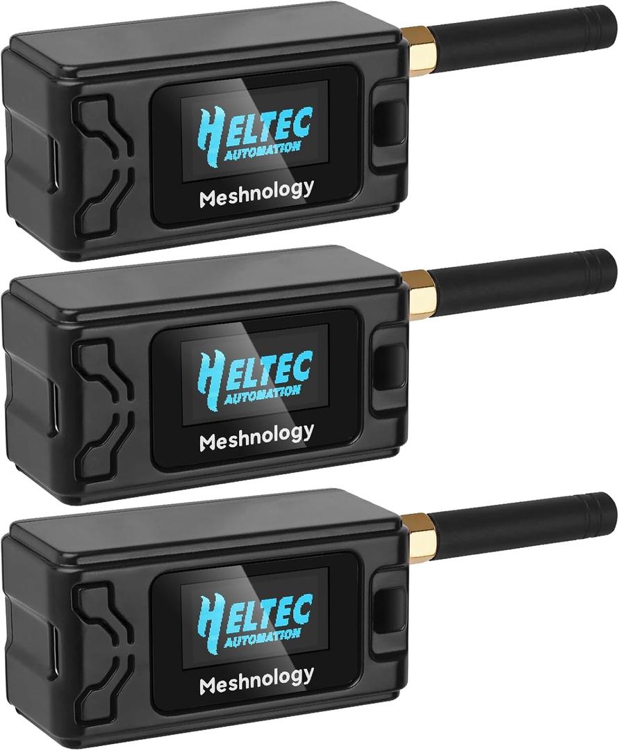 3 Pack ESP 32 Lo Ra V3 Development Board + 1100mAh Battery + Protect Case Set - with 915MHz Antenna and SX 1262 Lo Ra V3 Devices for Mesh Tastic Ar duino Lo Rawan IoT (N30 Version, Black)