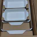 Sweejar Ceramic Bakeware Set of 4, Casserole Dishes for Oven, Rectangular Baking Dish with Handles, Lasagna Pans Deep for Cooking, Gratin, Roasting, Banquet and Daily Use (White)