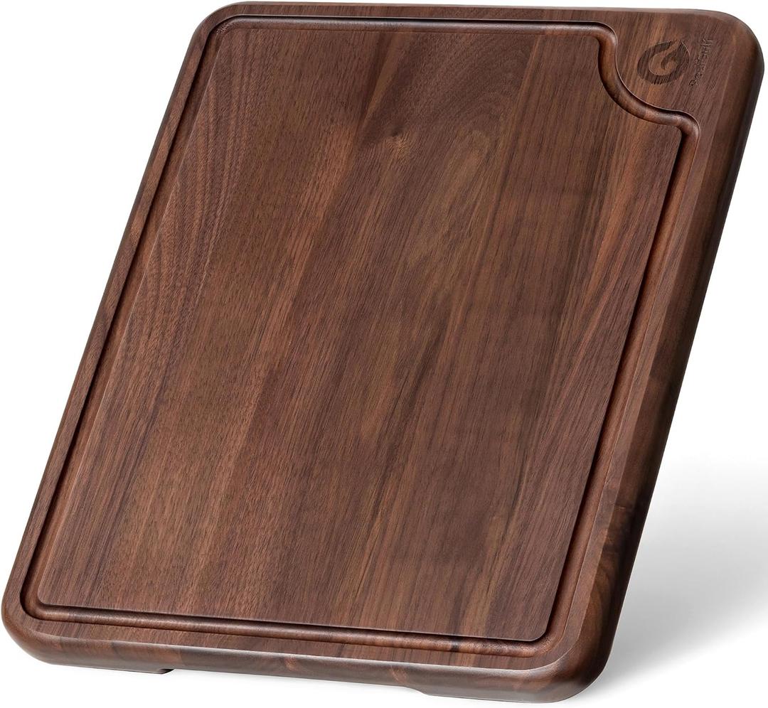 17"x13" Black Walnut Cutting Board, 1" Thick Wood Chopping Block