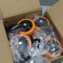 4 Inch Caster Wheels, Casters Set of 8 Heavy Duty, Orange Polyurethane (PU) Casters, Industrial Swivel Top Plate Castor Wheels for Workbench/Furniture/Cart (Pack of 8)