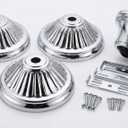 Chrome Fluted Ceiling Fan Canopy / Light Fixture Escutcheon Plates, Canopy Diameter: 4.7 in; Max Load: 45 lbs; Total Projection: 2.6 inches from the ceiling, 6pk