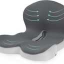 Truck Seat Cushion for Truck Driver Office Chair Cushion Semi Truck Driver Seat Cushion Memory Foam Car Seat Cushion with Lumbar Support Relieve Back Pain Sciatica Pain for Long Drives(Light Grey)