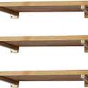 6 Pcs Gold Shelf Bracket 13 Inch Heavy Duty Brackets for Shelf Metal Wall Floating Shelving Brackets Industrial Shelf Brackets for Space Saving