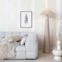 Bloomingville Tall Linen Floor Lamp with Shade and Inline Foot Switch, Natural