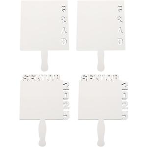 LUOZZY 4 Pcs Sublimation Graduation Fans Blank 2025 Graduation Picture Photo Frame Handheld Fan Shaped Grad 2025 Sublimation Picture Frame