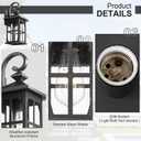 Darkaway Large Outdoor Light Fixtures Wall Mount, 21inch Outdoor Wall Lights Exterior Lighting Fixtures Waterproof Black Outside Wall Sconce with Seeded Glass for House Porch Hallway Garage Front Door, 21.2"
