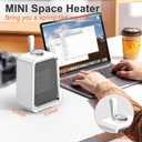 Portable Space Heater, 800W/500W Energy Efficient Desk Heater for Indoor Use, PTC Fast Heating Ceramic Desktop Heater for Home Bedroom Office Desk(White)
