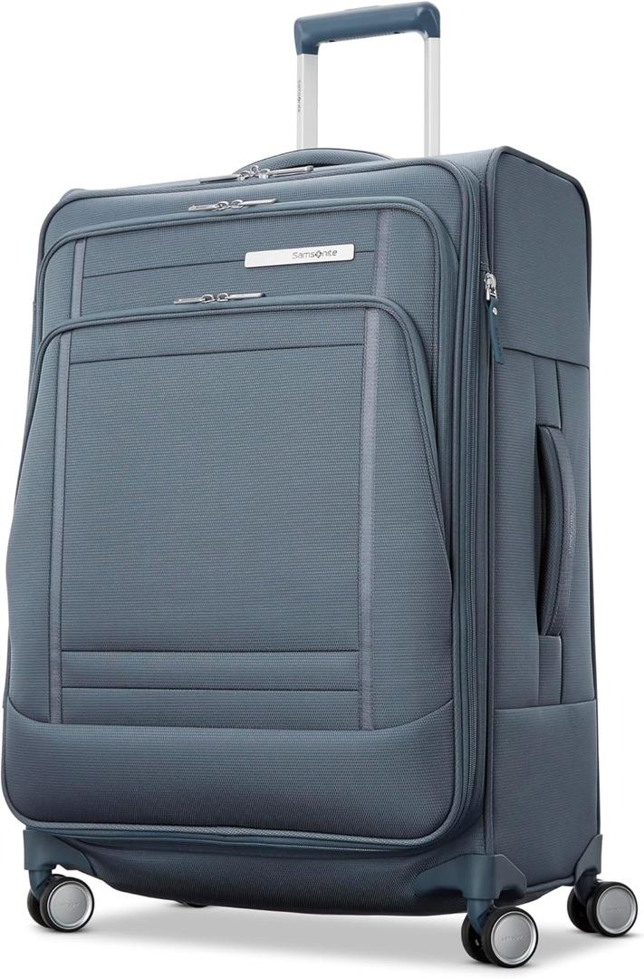 Samsonite UpLIFT Lightweight Medium Checked Softside Luggage with Spinner Wheels - Expandable - Airline-Approved, Polyester Soft Suitcase for Ultra Light Travel - Elemental Blue