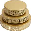 Hedume 3-Piece Cake Stand Set, Round Metal Cake Stands, Dessert Cupcake Pastry Candy Display Plate for Wedding, Event, Birthday Party