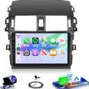 4Core 4G+64G Android 15 Car Radio for Toyota Corolla 2009-2013 Car Stereo Wireless Carplay, Rimoody 9'' HD Touchscreen Mirror Link GPS Navigation 5G-WiFi Bluetooth FM/RDS EQ-32 SWC Backup Camera