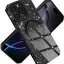 Magnetic Case for iPhone 14 Pro Max 6.7", Black Glitter Luxury Slim Shine Edge Silicone Shockproof Phone Case for Women Girls (Magsafe Compatible) (Black)