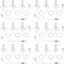 Meonum Accessory Cord with 3 LED Light Bulbs, 8.2 Ft Indoor Blow Mold Light Cord with Female Plug for Halloween Pumpkins Christmas Village Houses and Craft Projects Decoration, Warm White (6 Pack)