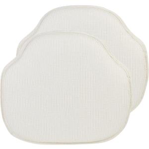 Klear Vu Gripper Omega Non-Slip Windsor Chair Cushions with Skid-Proof Seat Pad for Dining Room, Kitchen, and Office Use, 16x15 Inches, 2 Count (Pack of 1), Ivory