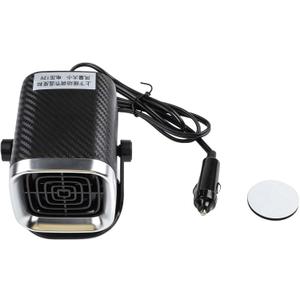 Square Portable Car Heater Fan 12V 100W or 24V 150W with Windscreen Defogger,Fireproof Material for Small Vehicles or Large Trucks(Black-12v)