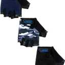 Boao 3 Pairs Kids Half Finger Bike Gloves Non-Slip Breathable Adjustable Birthday Gift for Boys Girls for Bike Workout (5 - 8 Years)