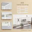 55 Long Narrow Sofa Table,Industrial Console Table with 8 Shelves Behind Couch,Display Shelf for Entry Way,Hallway,Corridor,Living Room,Foyer(White, 55.1211.8131.5)