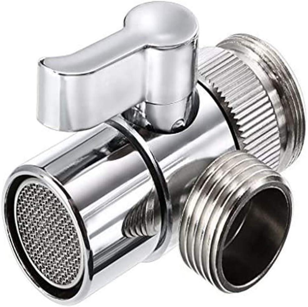Polished Chrome Brass Sink Valve Diverter Faucet Splitter for Kitchen,Handheld Showerhead or Bathroom Sink Faucet Replacement Part Faucet to Hose Adapter Splitter Part M22 X M24