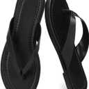 Suede Flip Flops Sandals for Women Comfortable Slip on Open Toe Thong Sandals Casual Summer Dress Flats Sandal Shoes, 7