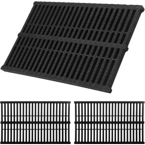 3 Pcs Polymer Plastic Drain Grate 19.7 x 11.8 x 1 Inch Trench Drain Cover Channel Drain Strainer Total Length 118 Inch Sewer Cover Rainwater Drainage Grates for Outdoor, Yard