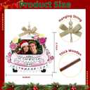 Just Married Ornament Photo Frame - Wedding Gifts for Couples 2025, Bridal Shower Gifts for Bride Newly Wed, Personalized Mr and Mrs Wooden Christmas Ornament with Picture
