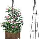 6FT Obelisk Trellis for Climbing Plants Outdoor, 16mm Rust-Proof Extra Thickened Plastic-Coated Metal Pipes, Indoor Climbing Support for Potted Plants, Vines, Flowers Stands,Black